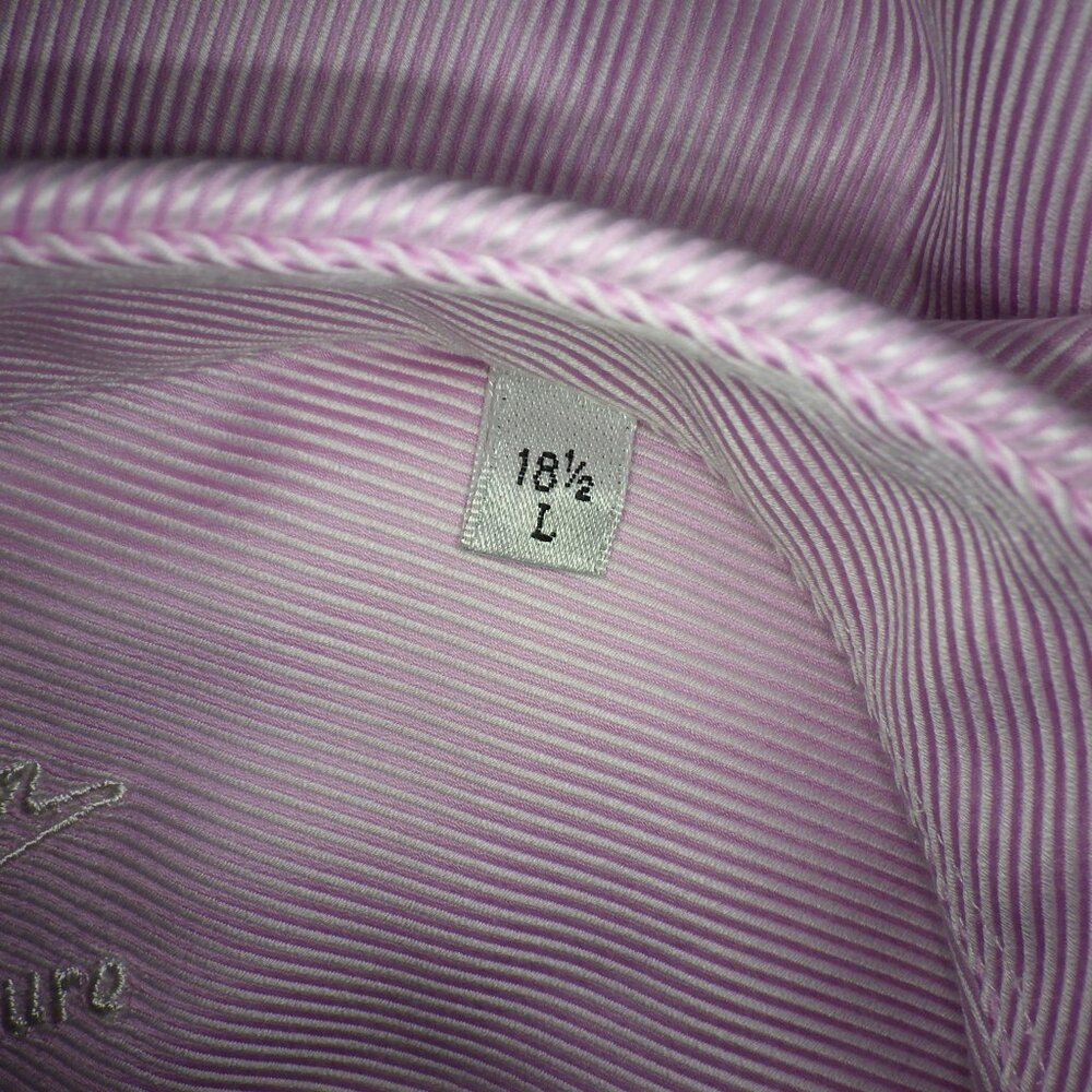 Jack Lipson Signature Men's Long Sleeve Dress Shirt Size L/18.5 Pink Dressy New - Picture 8 of 12